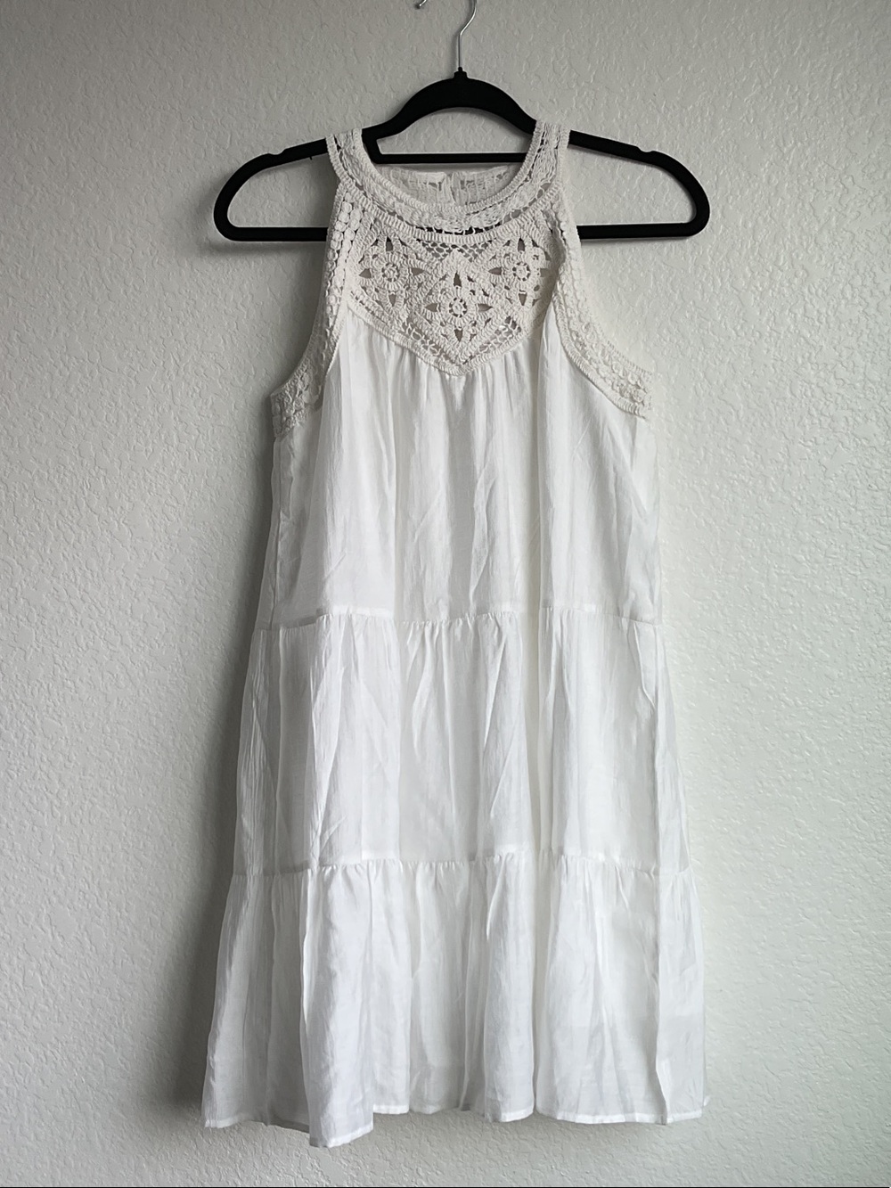 Crochet Yoke White Midi Dress - Sleeveless Summer Style